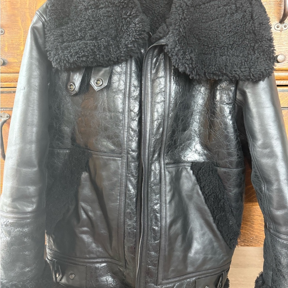 Women’s Black Shearling Leather Jacket